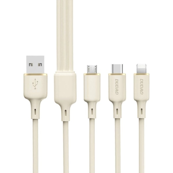 Dudao 3in1 USB-C Till USB-C/Lightning 1.2m - Beige