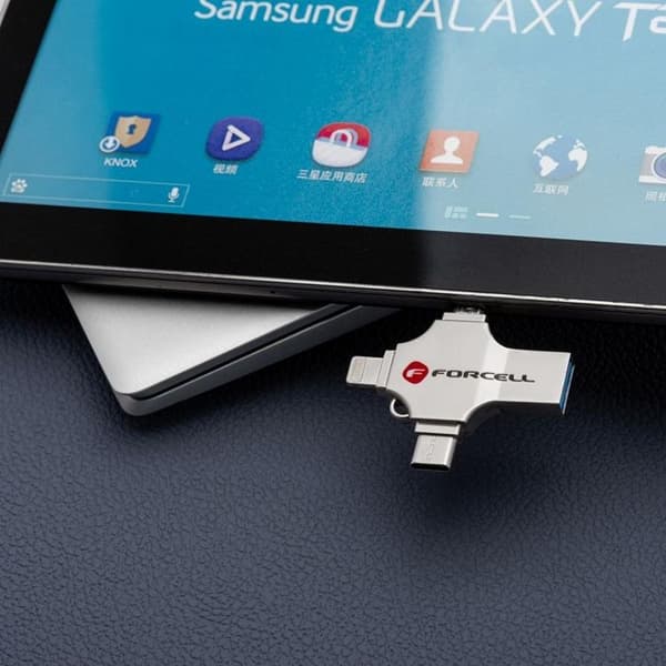 Forcell Pendrive 16 GB USB 3.2 Gen 1 (USB-A/USB-C/Lightning/Micro-USB) Silver