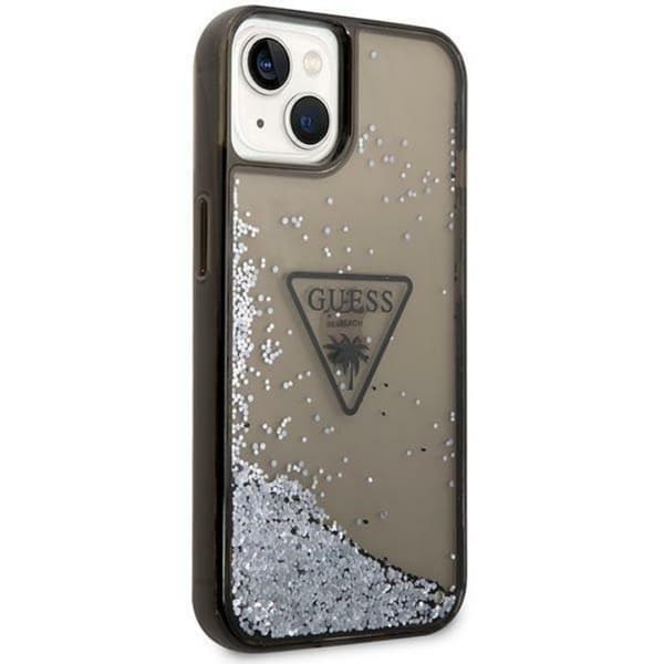 GUESS iPhone 14 Skal Liquid Glitter Palm - Sort Black