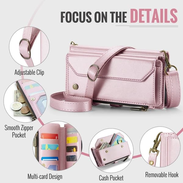 CASEME Plånboksfodral Konstläder för Samsung Galaxy S20 FE - Rosa
