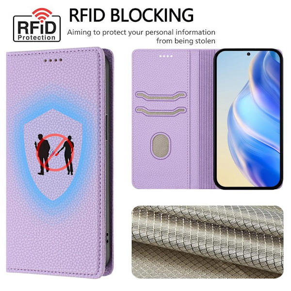 Plånboksfodral för Samsung Galaxy S26 Plus RFID Blocking Konstläder - Ljuslila