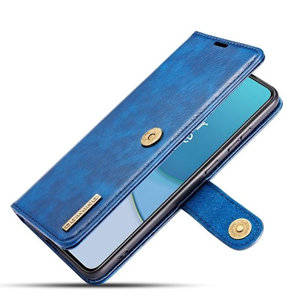 DG.MING OnePlus 8T Äkta Läder Plånboksfodral Blå