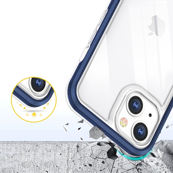 iPhone 13 Skal Clear 3in1 - Blå