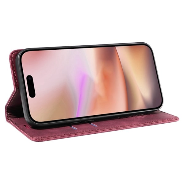 BETOPNICE 003 iPhone 16 Plus Plånboksfodral RFID Blocking Konstläder - Röd