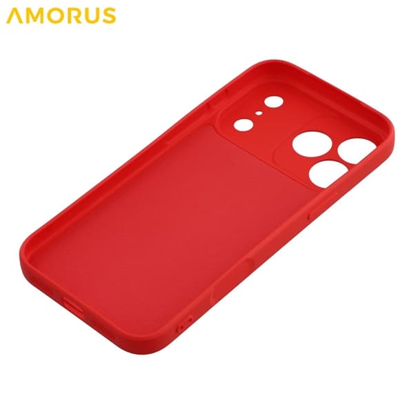 AMORUS Mobilskal till iPhone 17 Pro Precise Cutouts TPU Fiber - Röd Röd