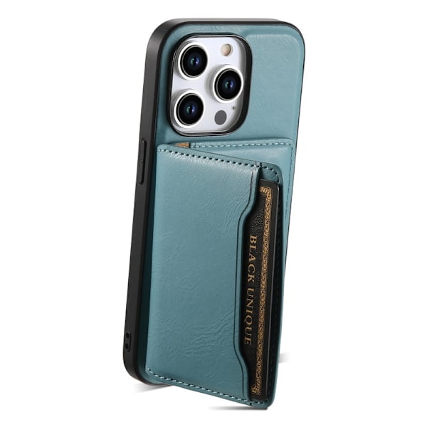 DENIOR iPhone 15 Pro Max Plånboksfodral Konstläder MagSafe Blå