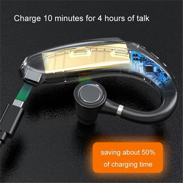 Single In-Ear Hörlur Bluetooth 300mAh Battery Earhook Q12 - Blå Blå