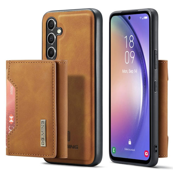 DG.MING Samsung Galaxy A54 5G Konstläder Plånboksfodral Brun
