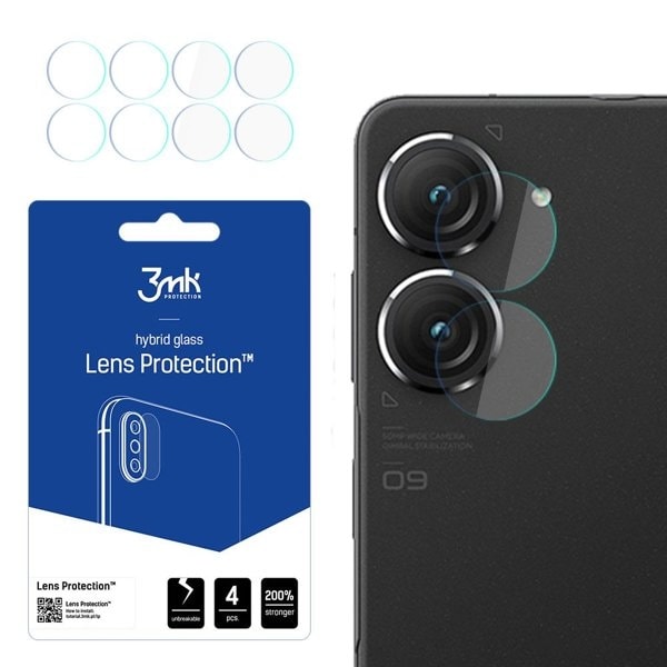 3MK Asus Zenfone 9 Kameralinskydd Transparent