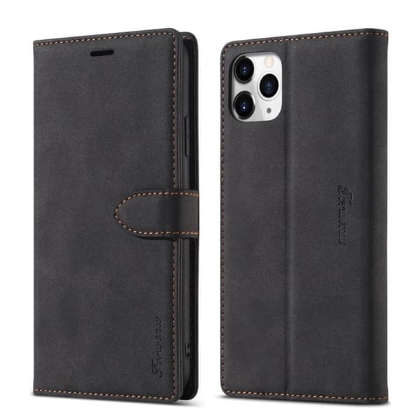 FORWENW iPhone 12 mini Plånboksfodral i Konstläder - Svart