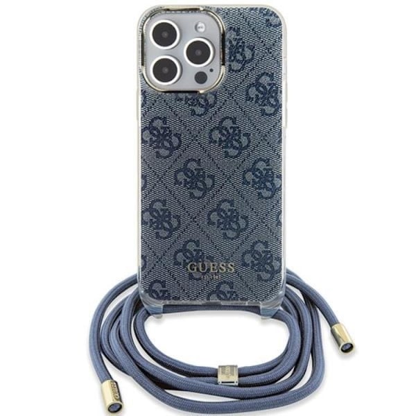 Guess iPhone 15/14/13 Mobilskal Crossbody Cord Print - Blå