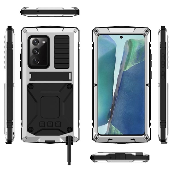 R-JUST Mobilskal till Galaxy Note20 4G/5G Metall + Silikon + PC Silver