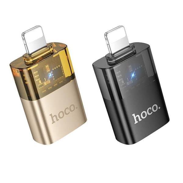 Hoco USB-A til Lightning Adapter UA36 - Sort Svart