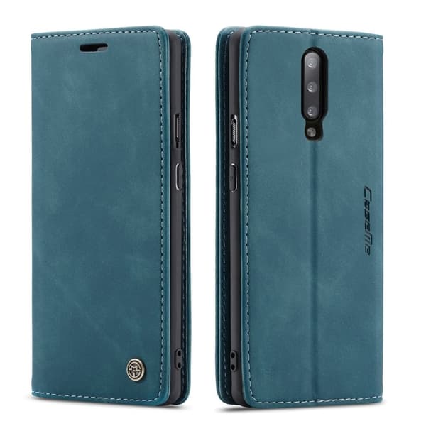 CASEME 013 Mobilskal till OnePlus 7 Pro Auto-absorberande KonstLäder Blå