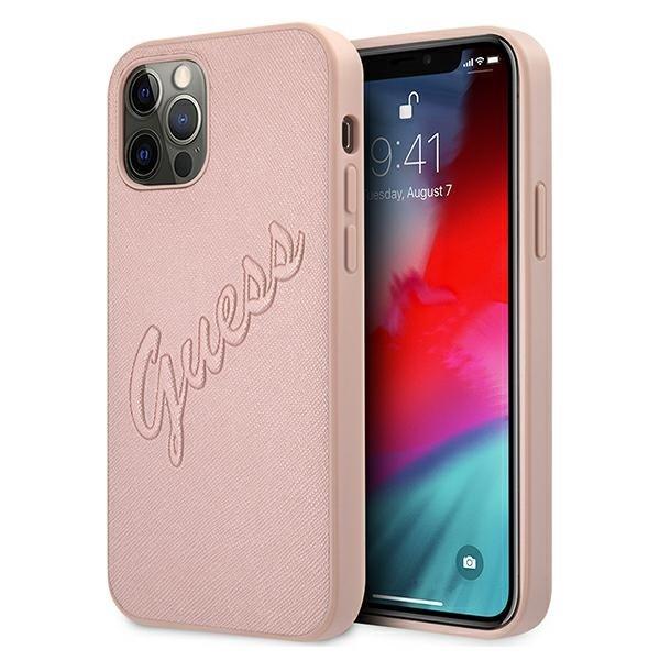 Guess iPhone 12 Pro Max Skal Saffiano Vintage - Pinkki Pink