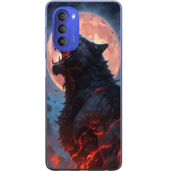 Telefontaske til Motorola Moto G51 5G med Howling Wolf