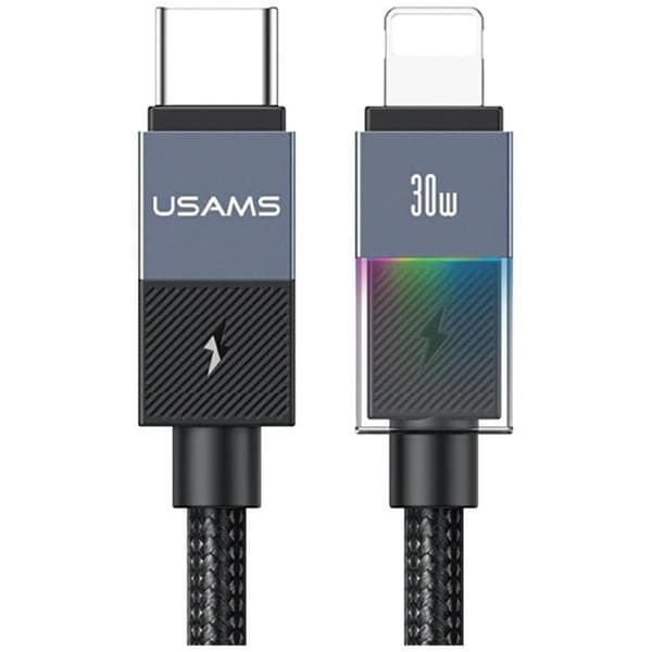 USAMS USB-C till Lightning 30W Kabel 1.2m SJ776 - Tarnish Grå