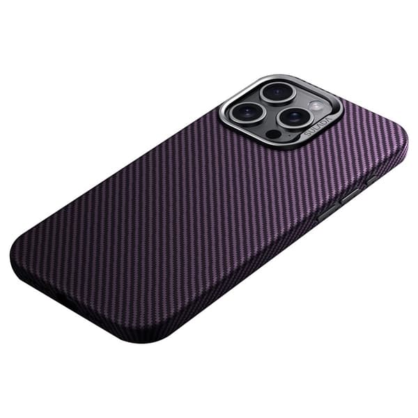 SULADA Mobilskal till iPhone 15 Pro Max Magnetisk Linsram Läder TPU Lila