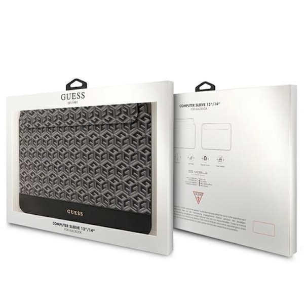 Guess Datafodral 14" Sleeve GCube Stripes - Svart Svart
