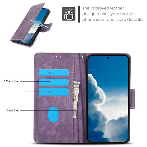 Plånboksfodral för Samsung Galaxy S26 Plus Konstläder - Lila