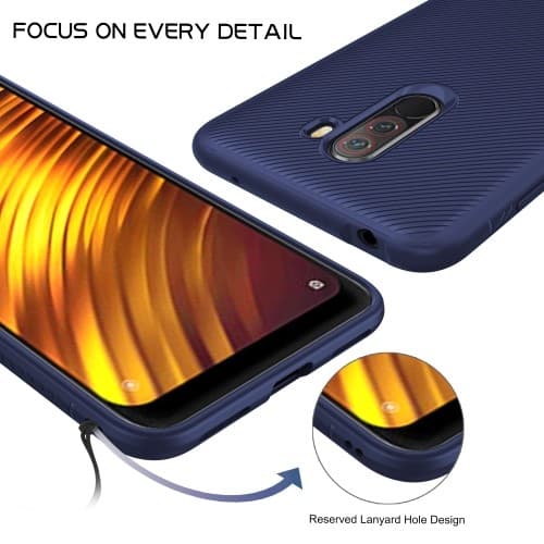 Twill Texture Mobilskal till Xiaomi Pocophone F1 - Blå Blå