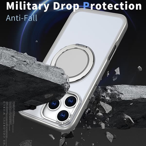 Mobilskal till iPhone 17 Pro MagSafe TPU+PC Kickstand - Titangrå Grå