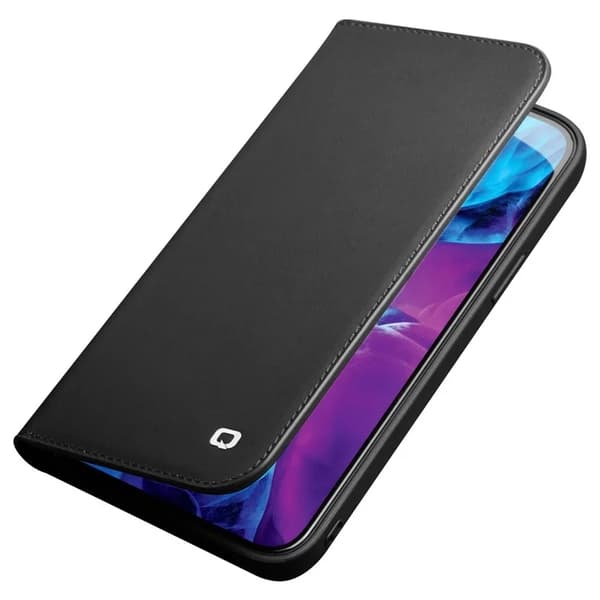 QIALINO iPhone 13 Pro Max Plånboksfodral Äkta läder - Svart Svart