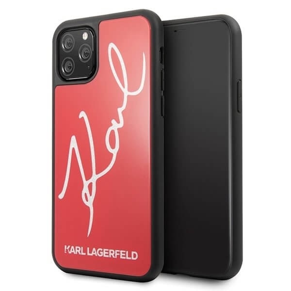 Karl Lagerfeld Skal iPhone 11 Pro Signature Glitter - Röd Röd