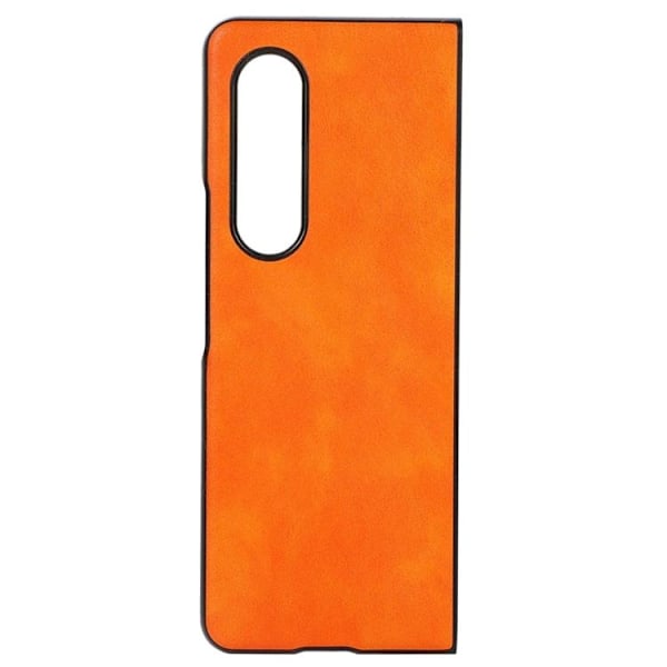 Galaxy Z Fold 4 Skal Läder Litchi - Orange