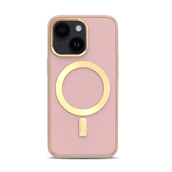 BOOM iPhone 14 Magsafe nahkakuori - Pinkki Rosa