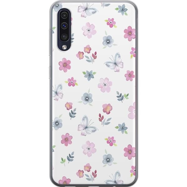 Mobilskal till Samsung Galaxy A50 med Blommor och fjärillar