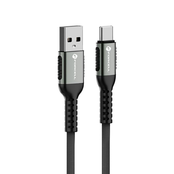 Forcell USB-A til USB-C Kabel 66W 3m QC3.0 3A Cafule - Sort Black