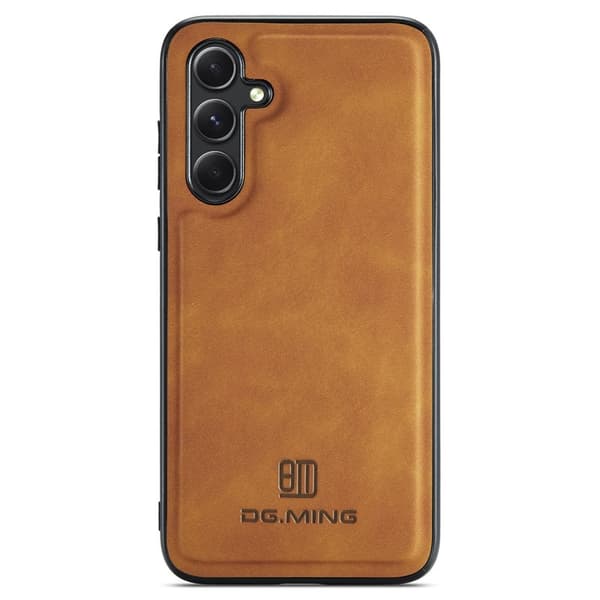 DG.MING Mobilskal till Samsung Galaxy A35 5G Läder+PC+TPU Brun