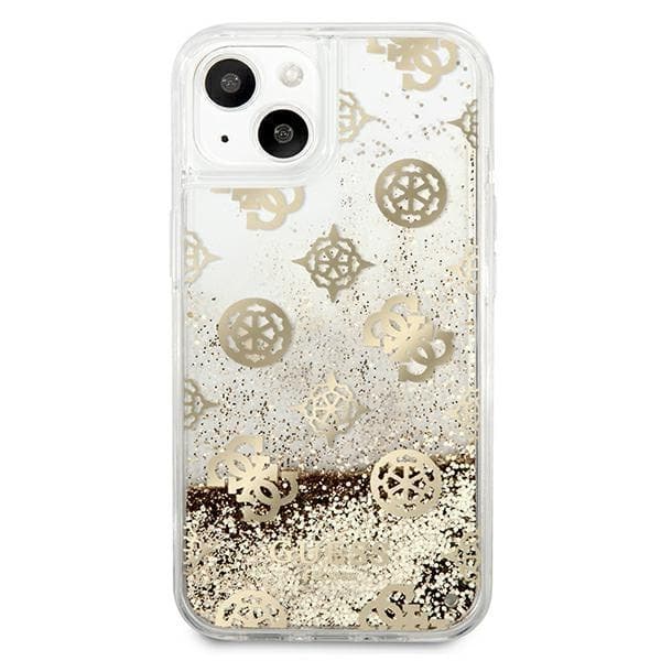 Guess iPhone 13 mini Skal Peony Liquid Glitter - Guld Guld