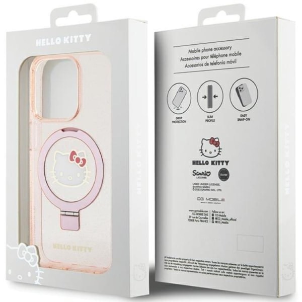 Hello Kitty iPhone 15 Pro Mobilskal Magsafe Ringhållare Glitter