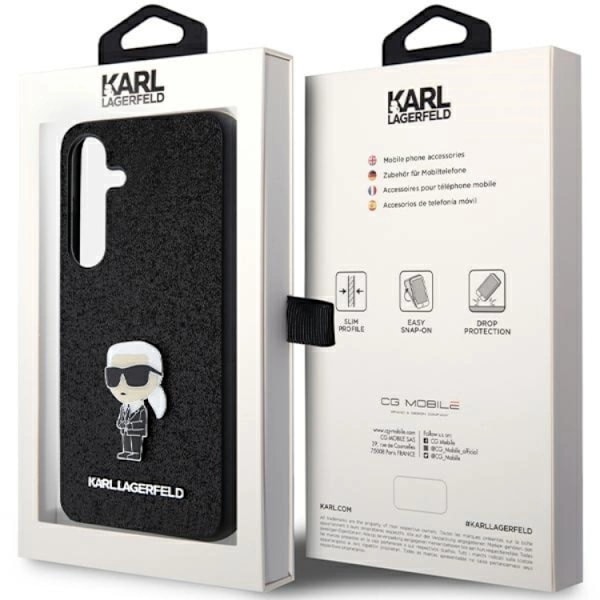 KARL LAGERFELD Galaxy S24 Plus Mobilskal Fixed Glitter Ikonik Svart