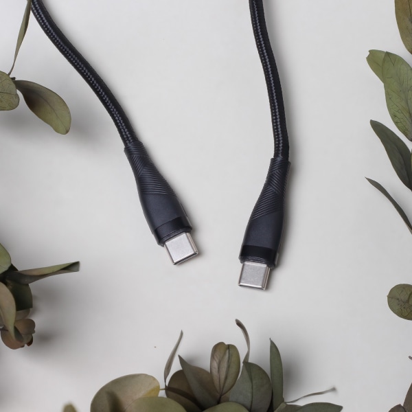 100W PD Snabbladdning USB-C To USB-C kabel Samsung, iPhone Svart