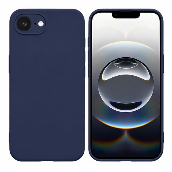 iPhone 17e / iPhone 16e - Matt TPU Mjuk Skal - Mörkblå Mörkblå