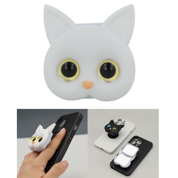 Universal Grip Hållare / Kattställ för mobilen med spegel Vit