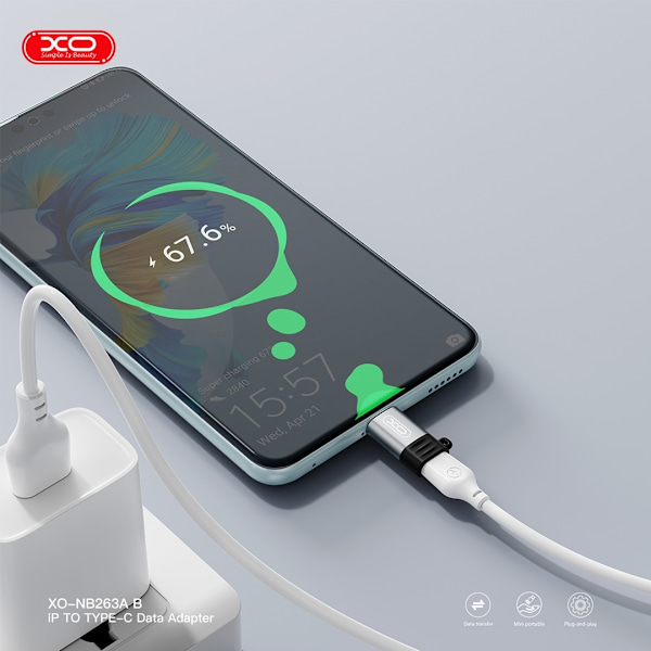 Lightning till USB-C Adapter 27W Snabb laddning & dataöverföring Aluminium