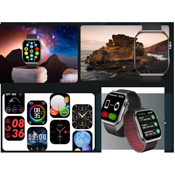 Smartklocka FOREVER Tiron SWM-300 Med Extra Rem Amoled 1,96" Bluetooth-Samtal Svart
