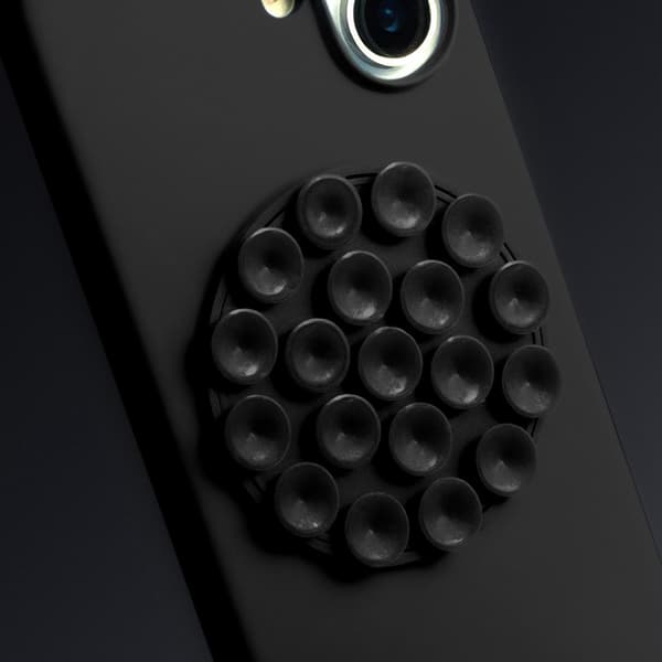 iPhone 16 - Silikonskal med Sugpropp - Svart Svart