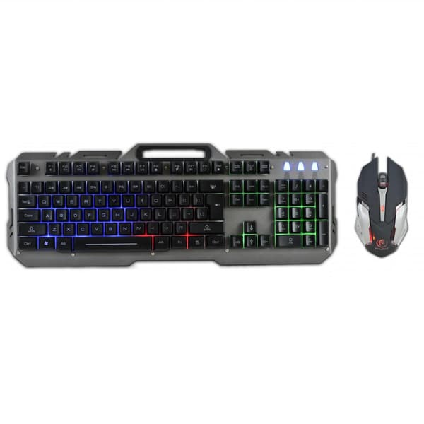 Rebeltec INTERCEPTOR Metal Speltangentbord mus Med LED-ljus grå