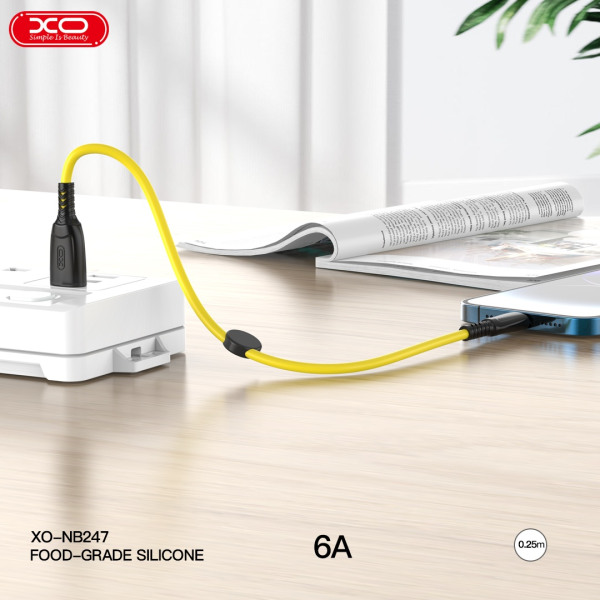 25cm Snabbladdning 6A iPhone Lightning kabel för iPhone / iPad Gul