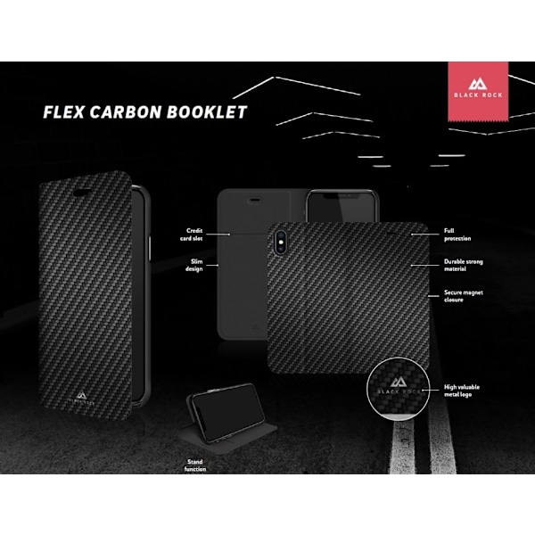 iPhone 6 / 6s - Black Rock Flex Carbon Booklet Mobilplånbok Svart