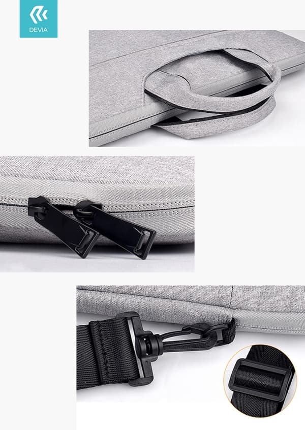 Devia Justyle MacBook / Laptopväska 13,3–14,2" – Vattentät & Stötsäker, Svart Svart