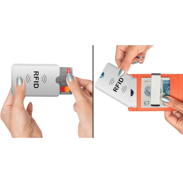 2-PACK Anti RFID -korthållare NFC-blockerande läsarelås Id Bankkortshållare Vit