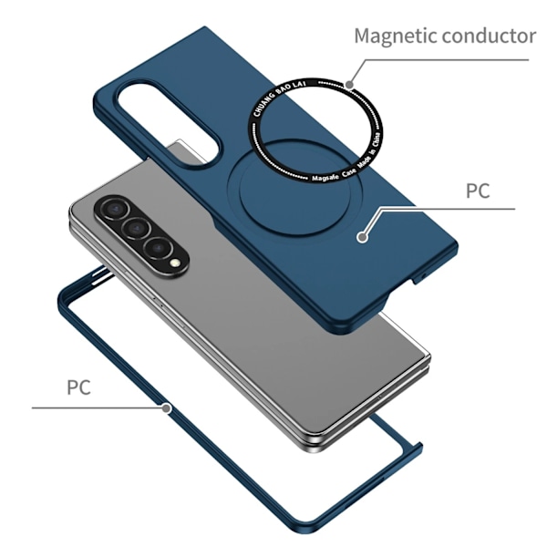 Samsung Galaxy Z Fold 4 - MagSafe Kompatibelt TPU Skal, Tunt & Stötsäkert Skydd blå Blå