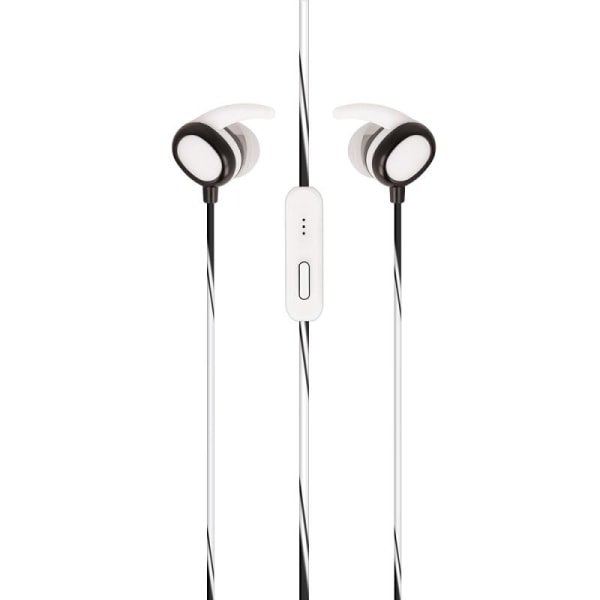 In-ear Stereo Sporthörlurar med Mikrofon, 3,5 mm kontakt - Vit Vit