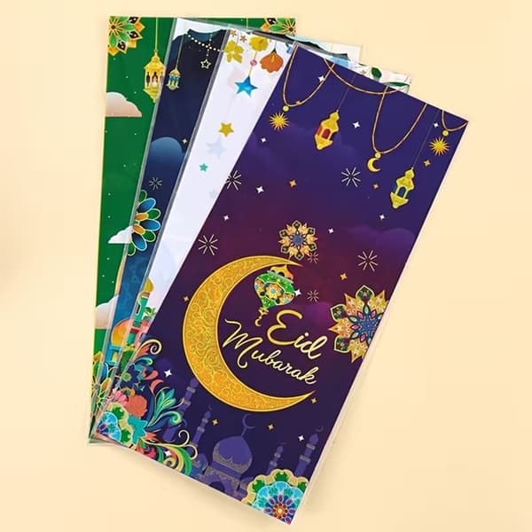 10-Pack Eid Mubarak Presentpåsar – Färgglada Godispåsar med Snören multifärg